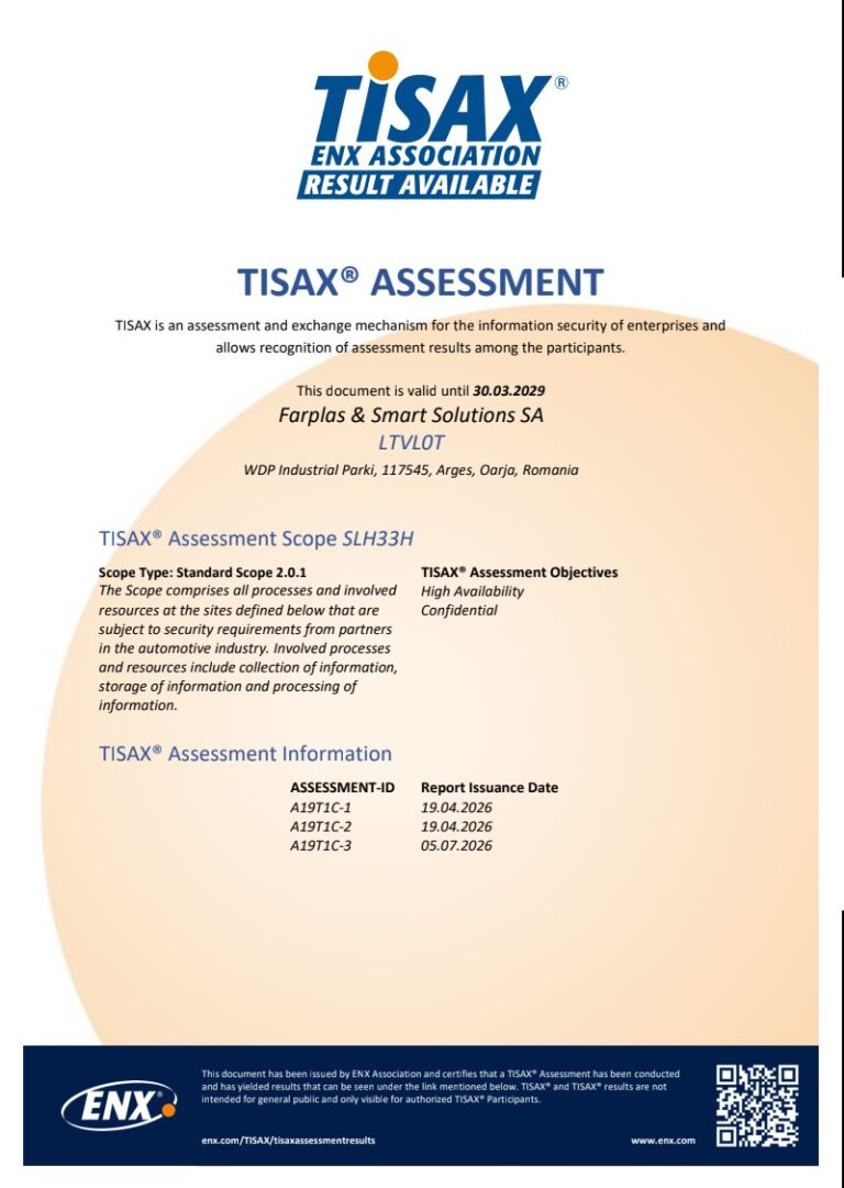 TISAX Romania (Oarja Plant)
